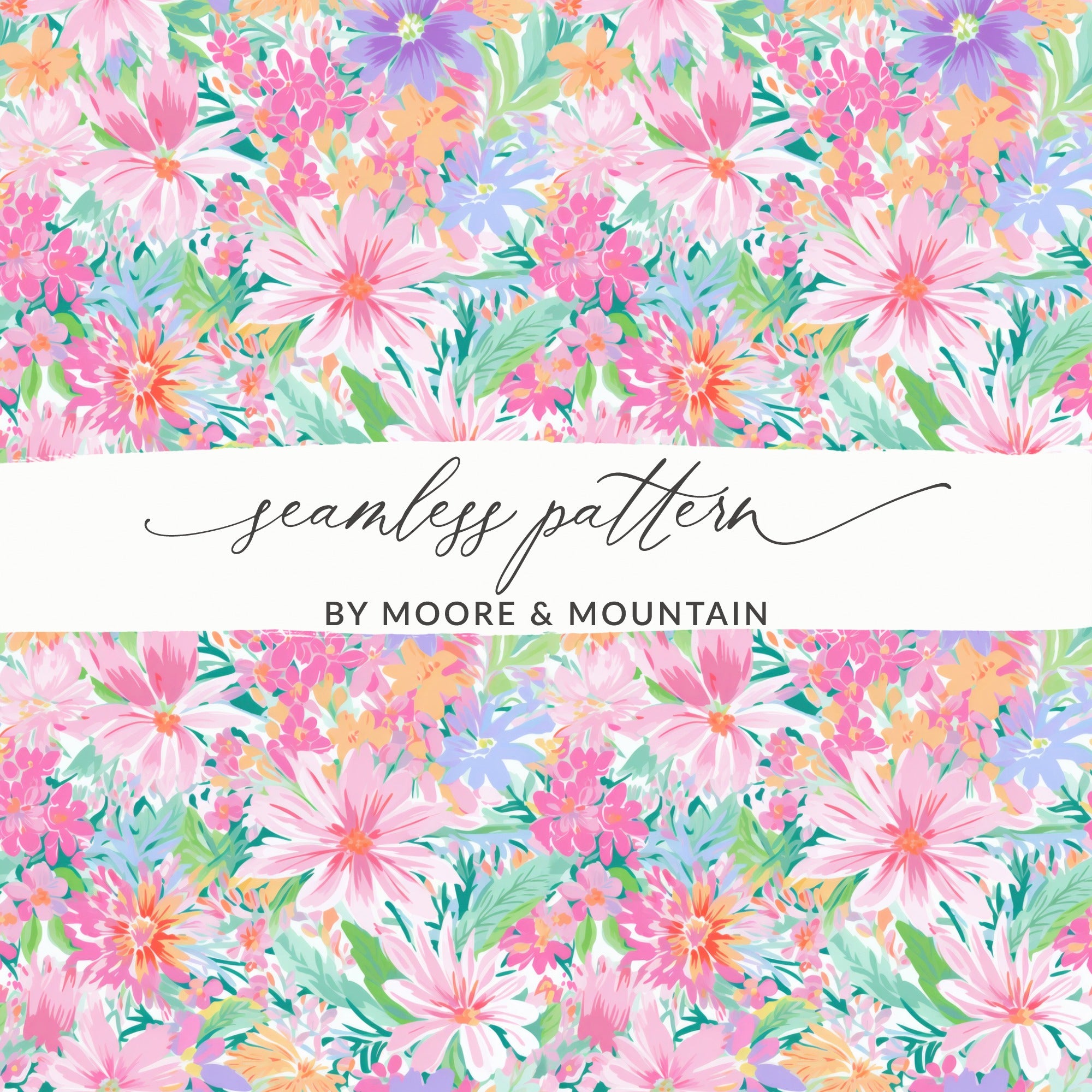 Colorful Floral Seamless Pattern by Moore & Mountain Design