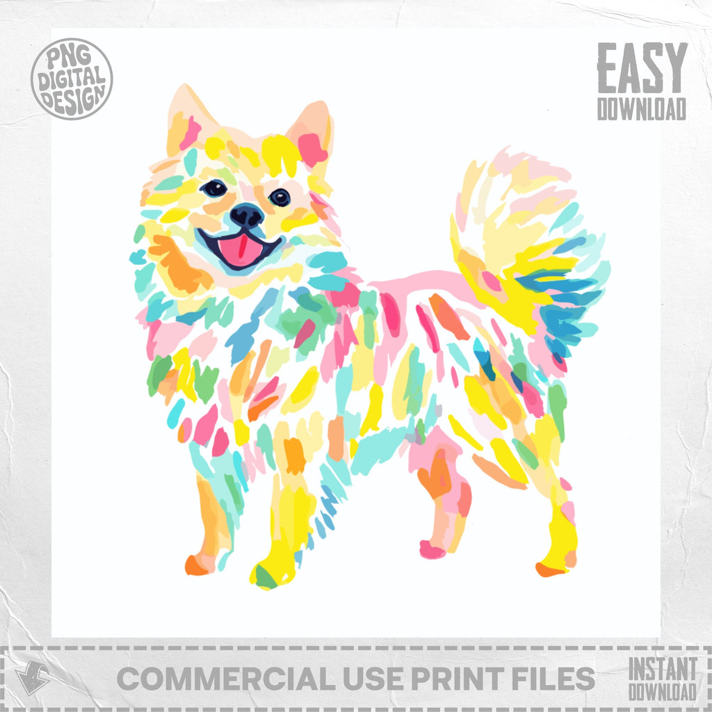 Colorful, abstract dog illustration with text "EASY DOWNLOAD".