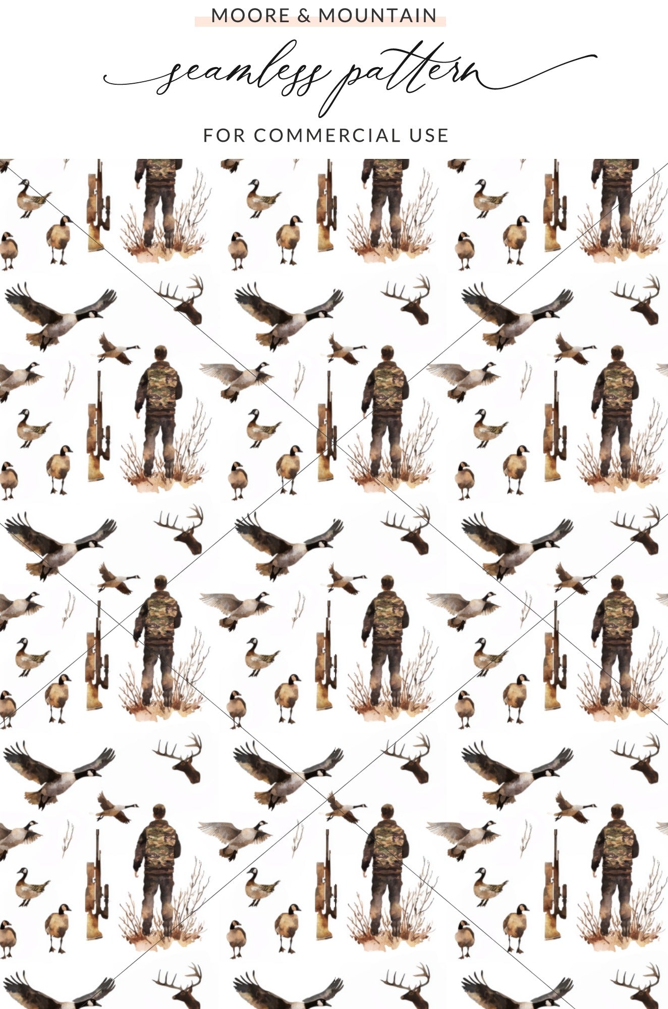 Hunter geese deer rifle pattern seamless product type