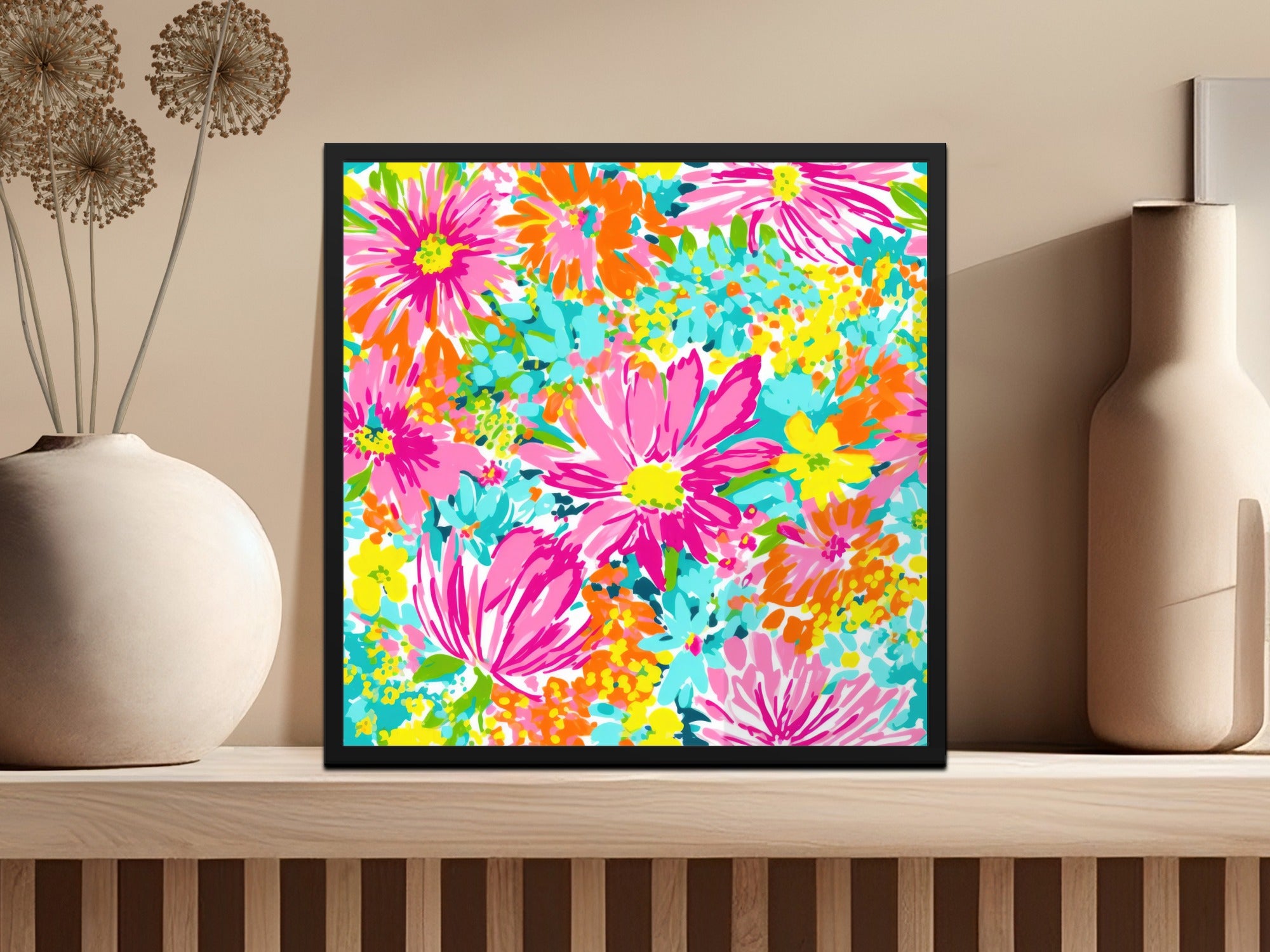 Bright and Colorful Floral Artwork for Home Decor
