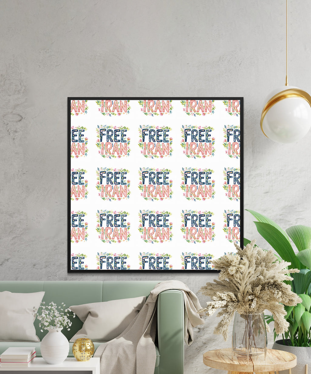 Free Iran Floral Watercolor Pattern Art product type