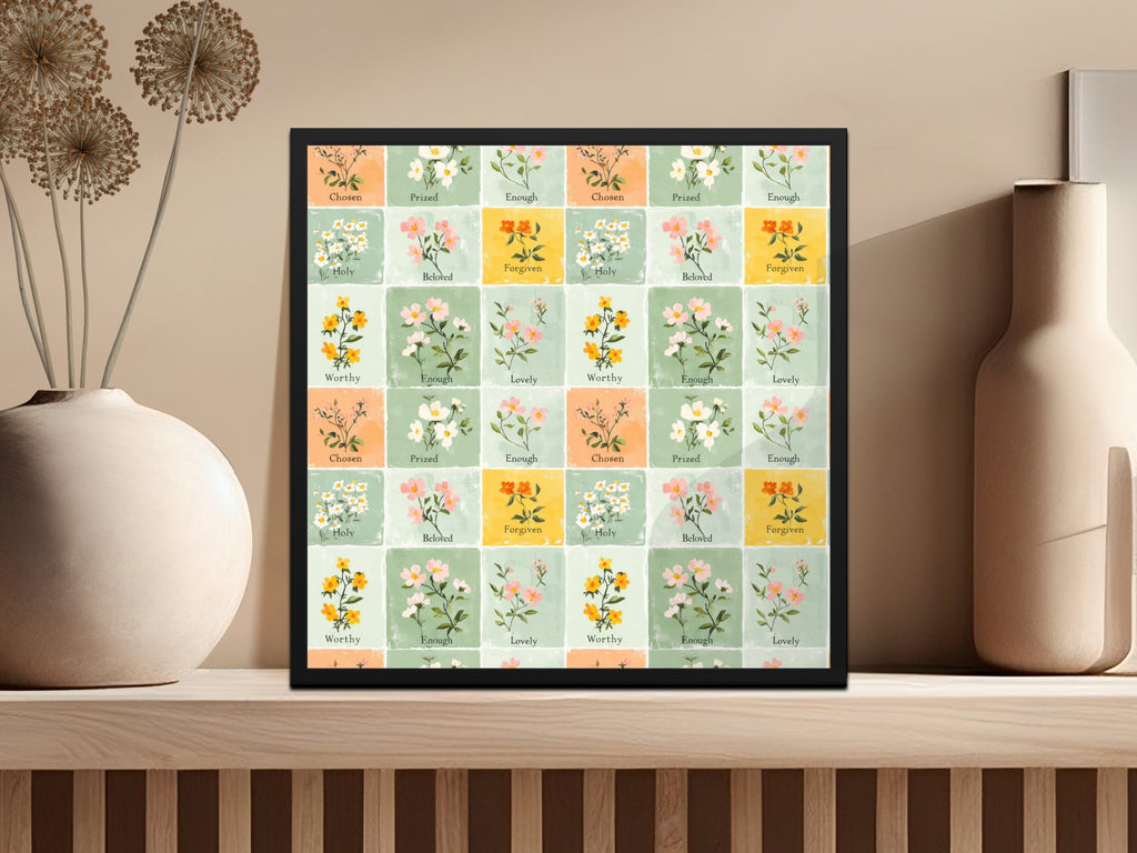 Botanical Affirmation Wall Art with Uplifting Words
