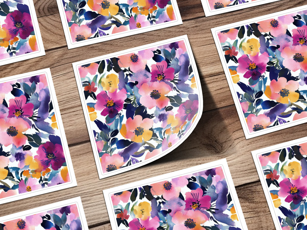 Colorful Floral Design Vibrant Art Print Illustration