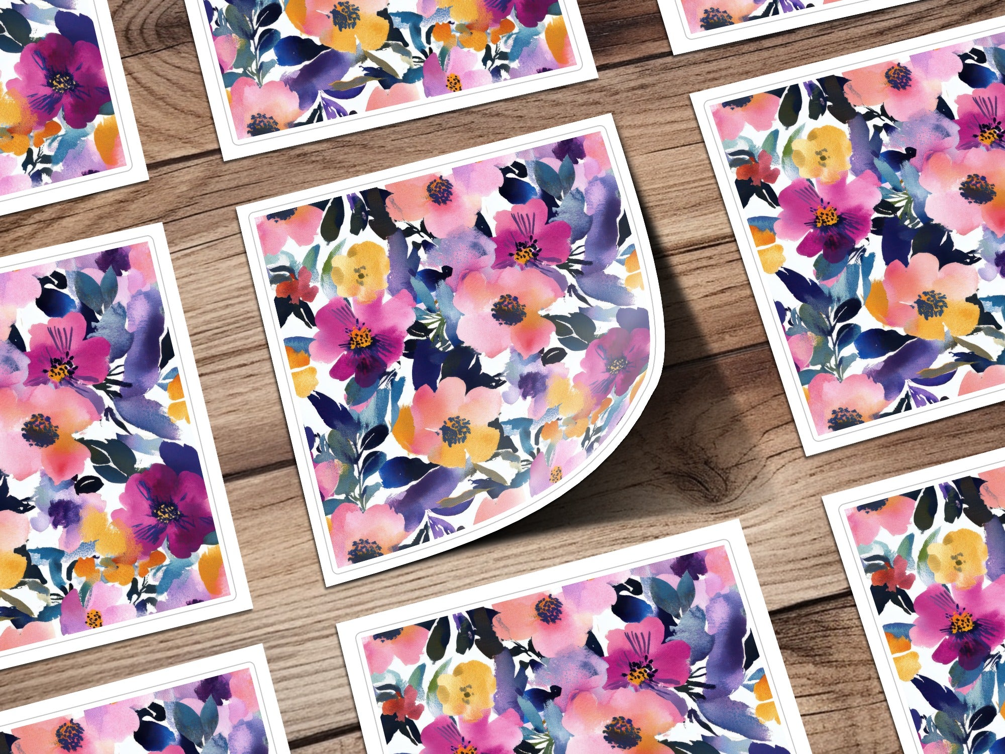 Colorful Floral Design Vibrant Art Print Illustration