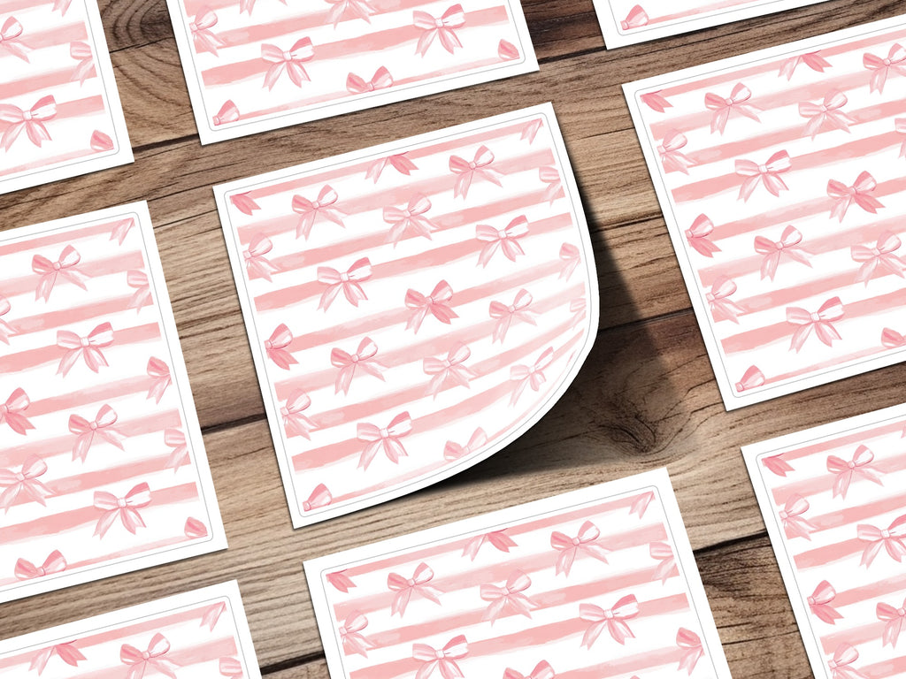 Pink Watercolor Bows and Stripes Pattern product