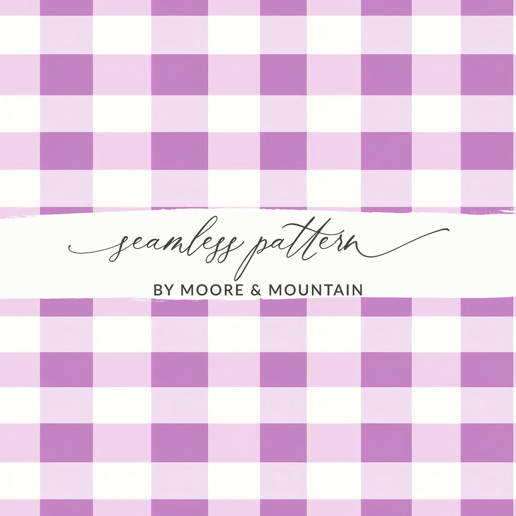 Purple and White Gingham Check Seamless Pattern Design