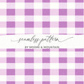 Purple and White Gingham Check Seamless Pattern Design