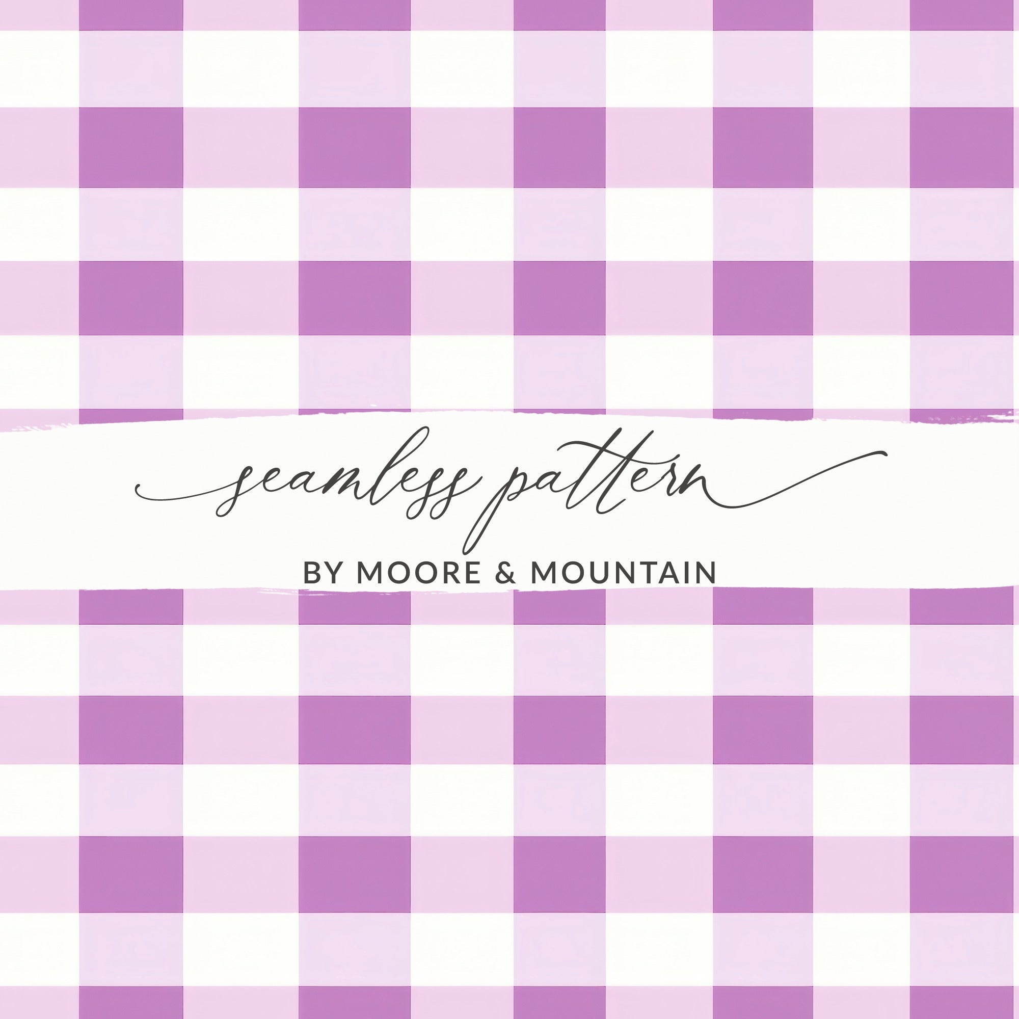 Purple and White Gingham Check Seamless Pattern Design