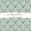 Green Deer Antler Seamless Pattern by Moore & Mountain