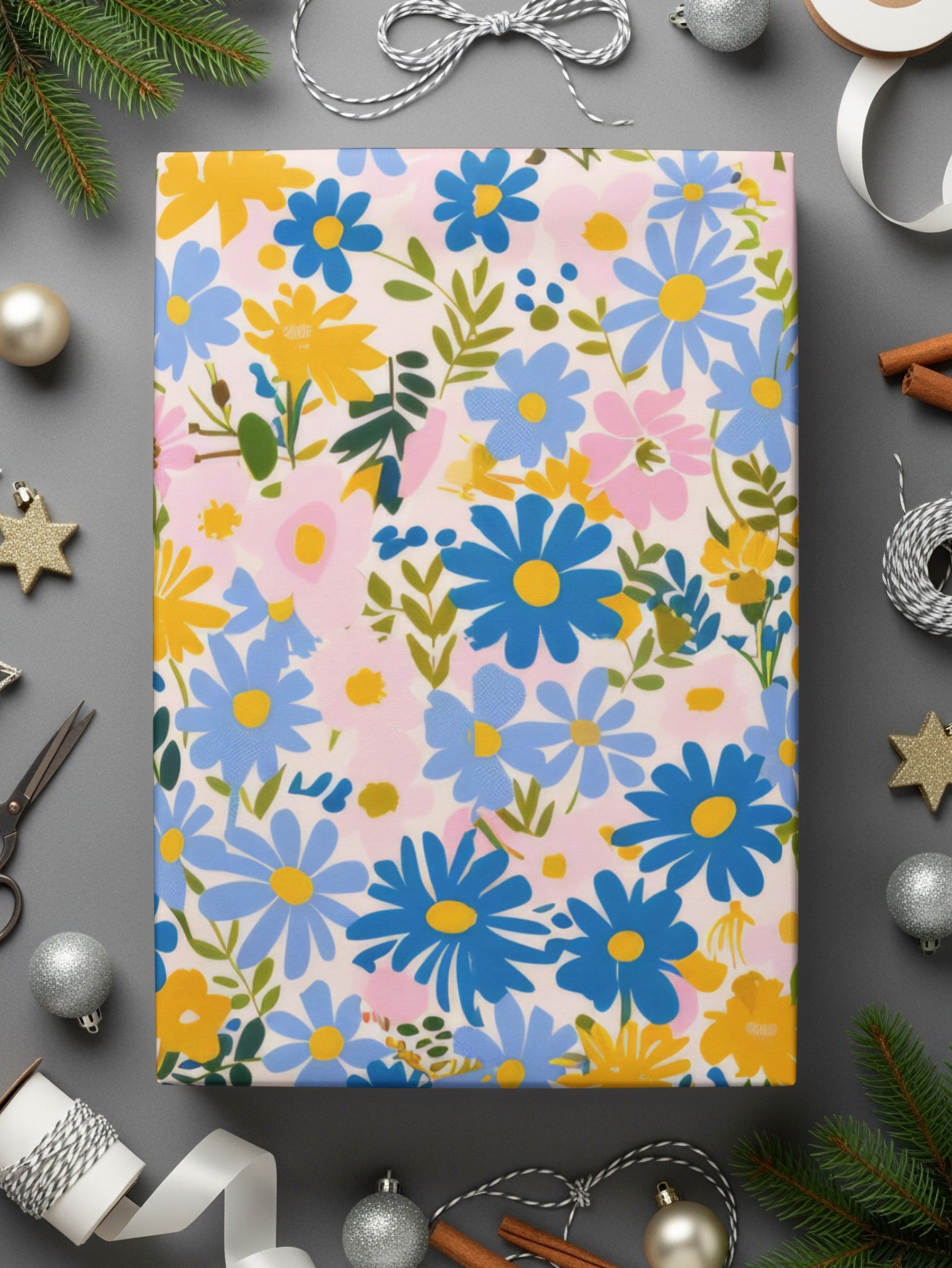 Colorful Flower Design Wrapping Paper for Any Occasion