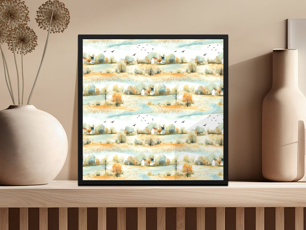 Serene Countryside Landscape Artwork Decor Poster
