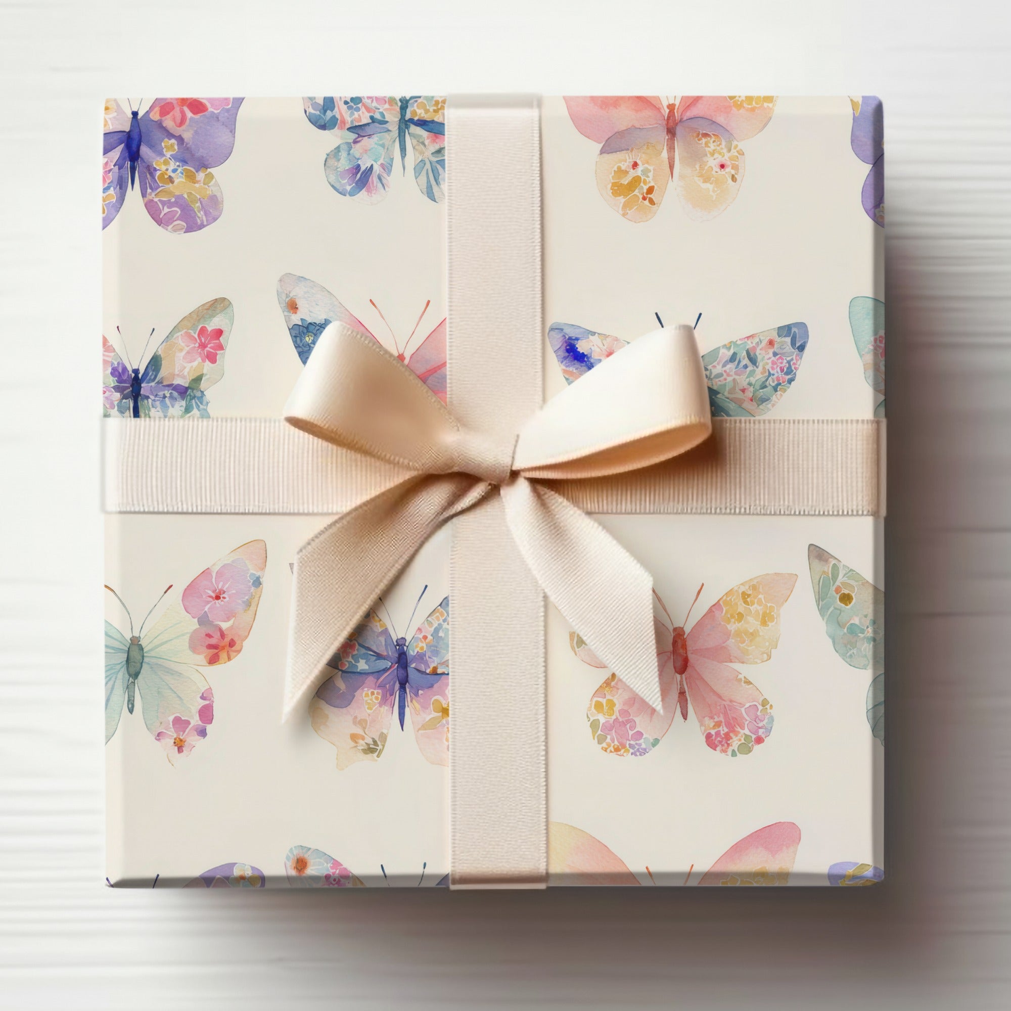 Elegant Butterfly Pattern Gift Wrapping Paper Sheet