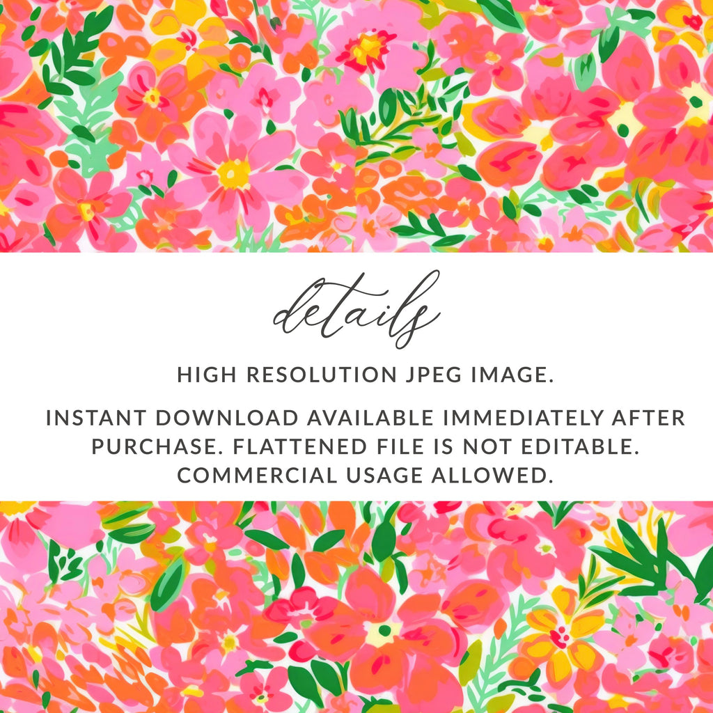 Vibrant Floral High Resolution JPEG Instant Download
