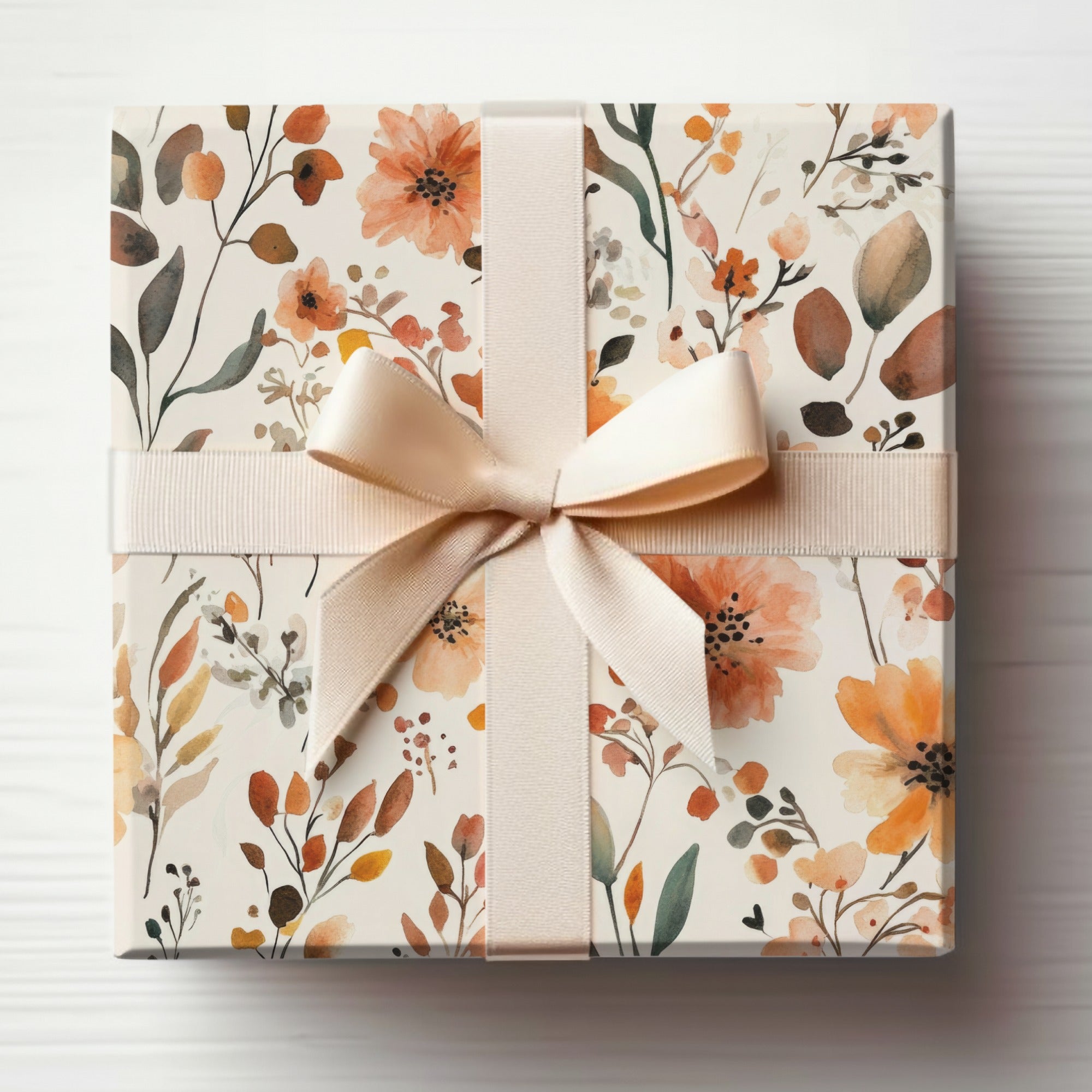Elegant Floral Design Gift Box with Ribbon for Special Occasions