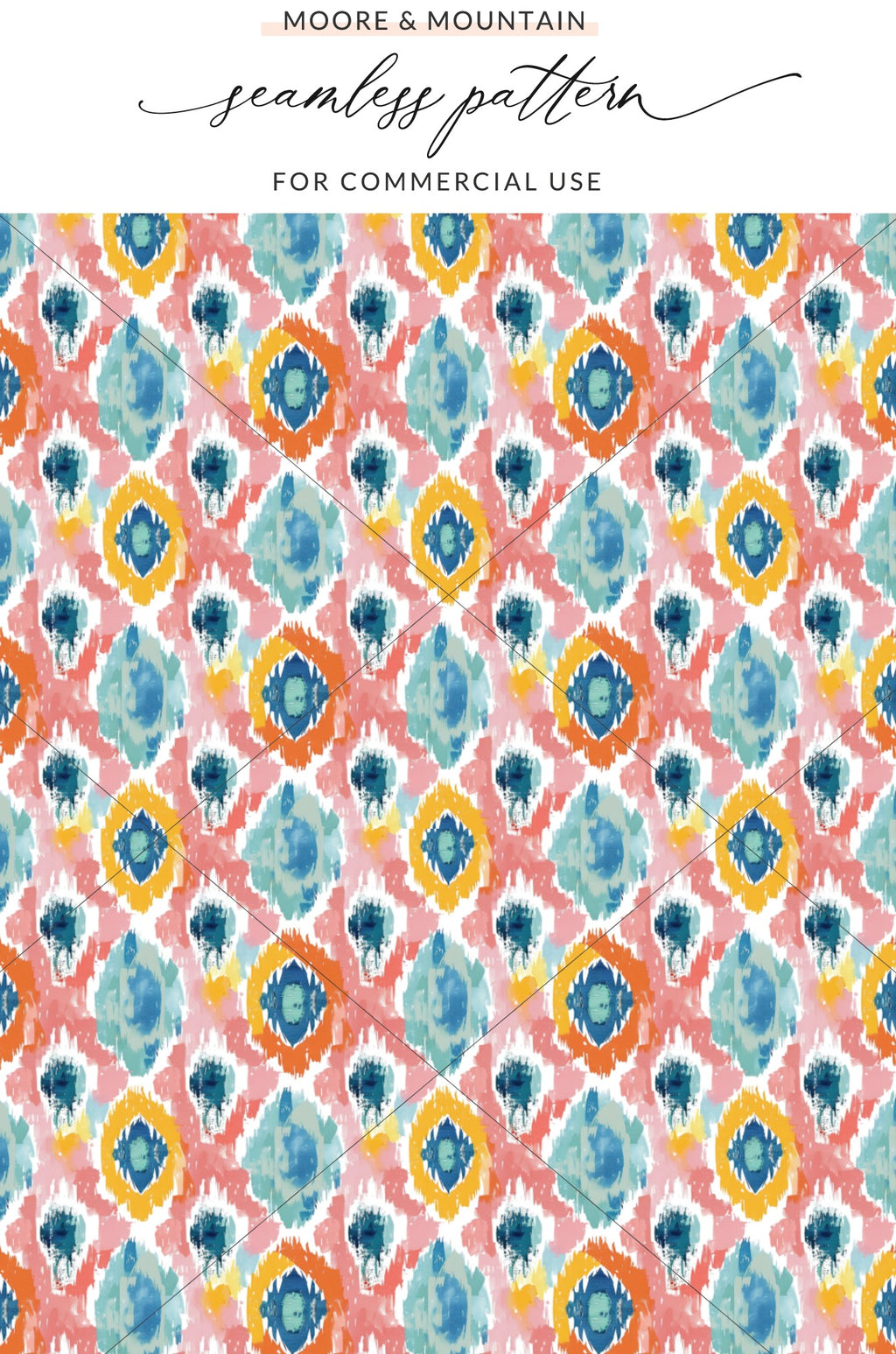 Colorful Ikat Seamless Pattern for Commercial Use