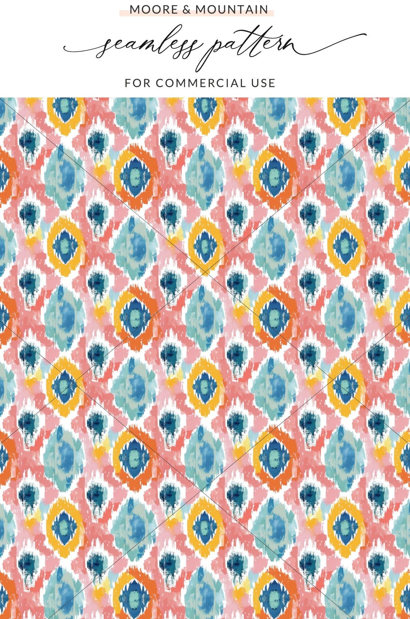 Colorful Ikat Seamless Pattern for Commercial Use