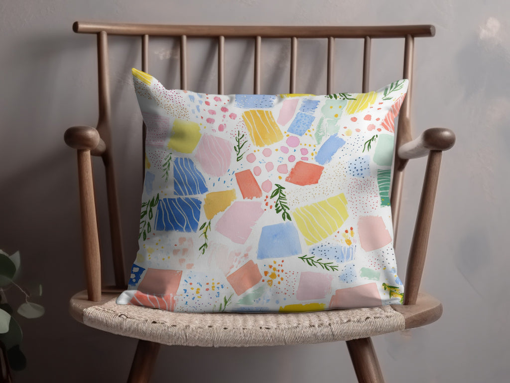Abstract Colorful Geometric Patterns Throw Pillow