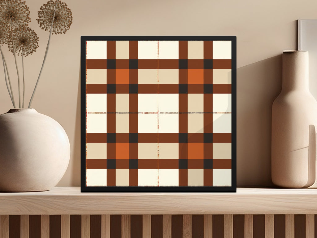 Modern Geometric Plaid Design Wall Art Decor