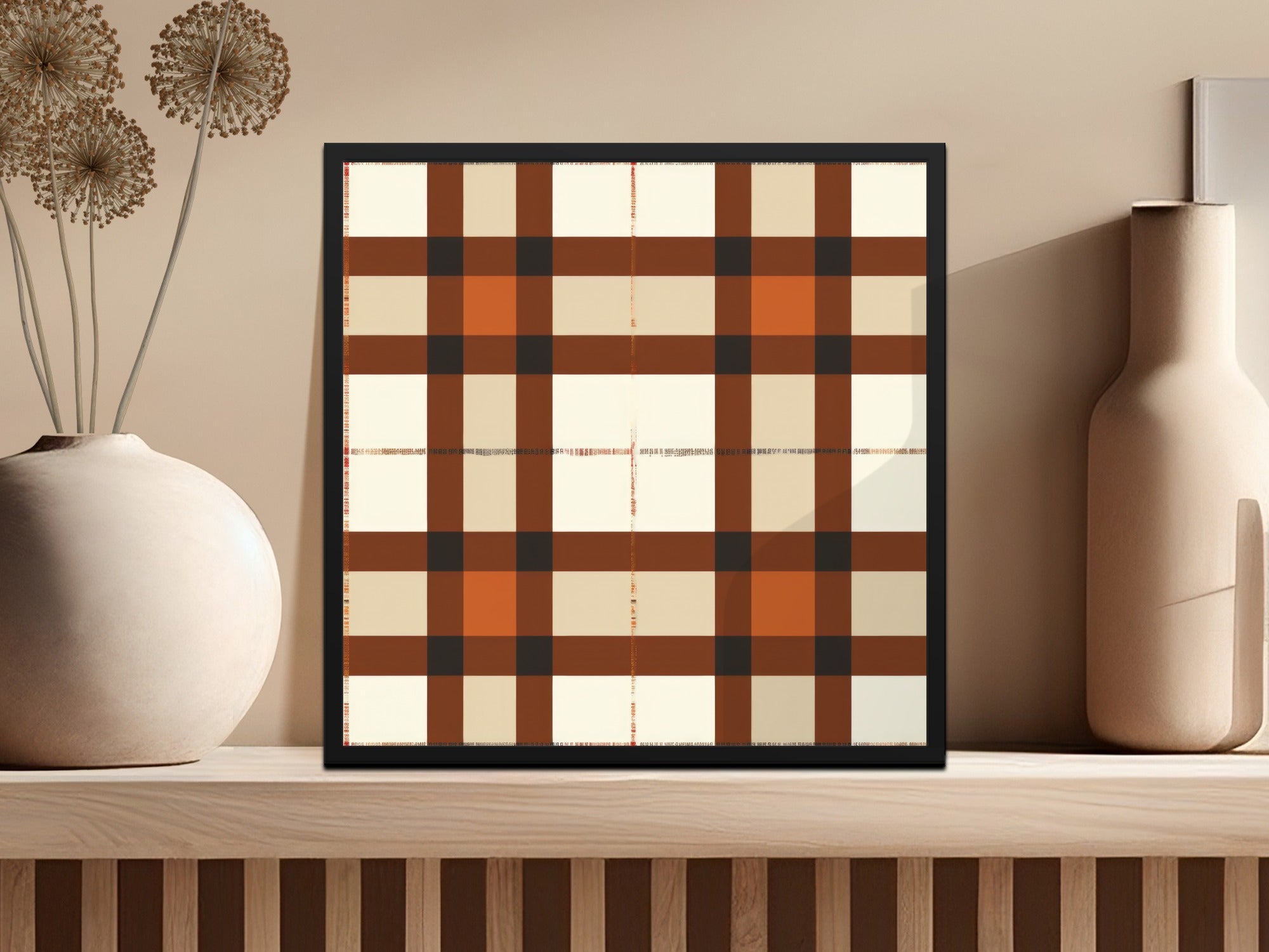 Modern Geometric Plaid Design Wall Art Decor