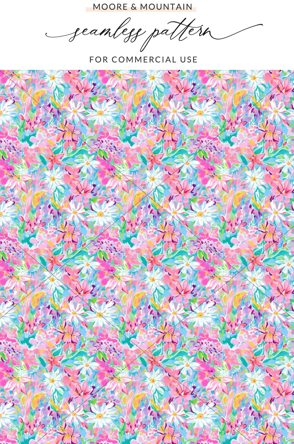 Colorful Floral Seamless Pattern for Commercial Use