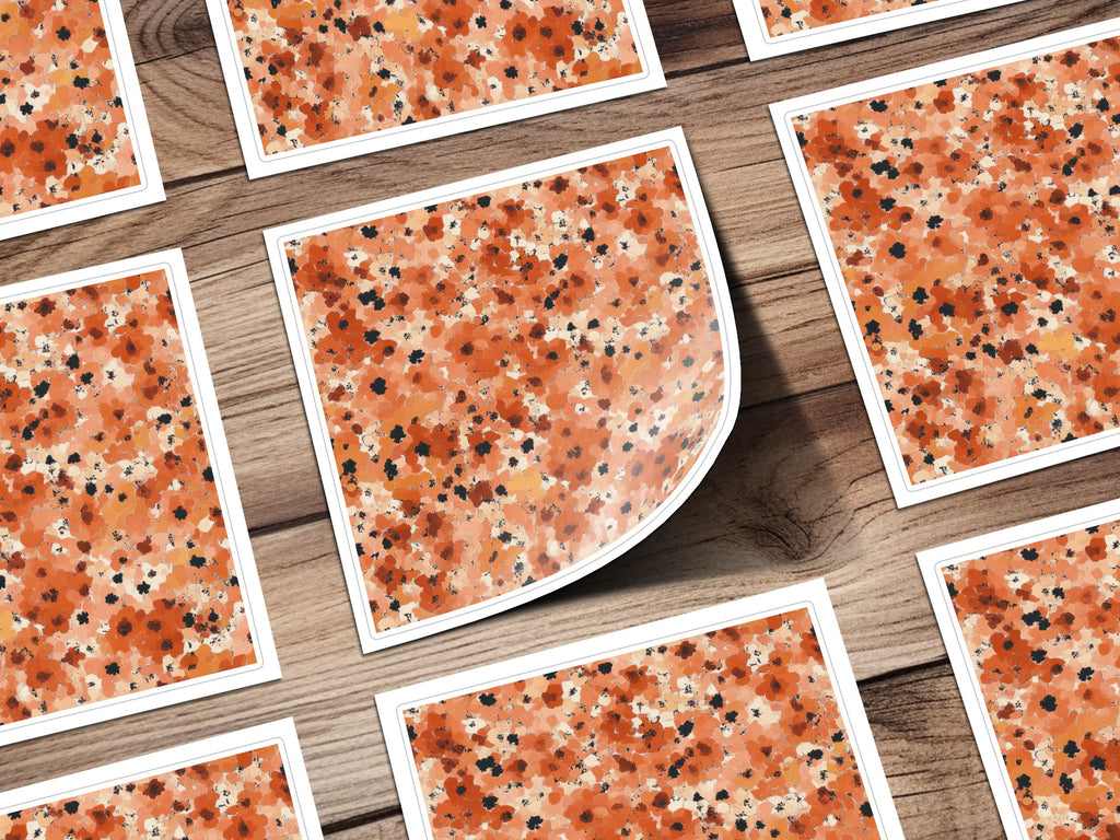 Vibrant Abstract Speckled Orange and Black Art Print