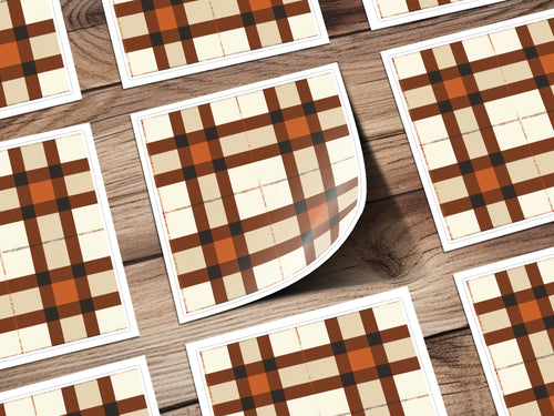 Classic Brown Plaid Pattern Decal Sticker Pack