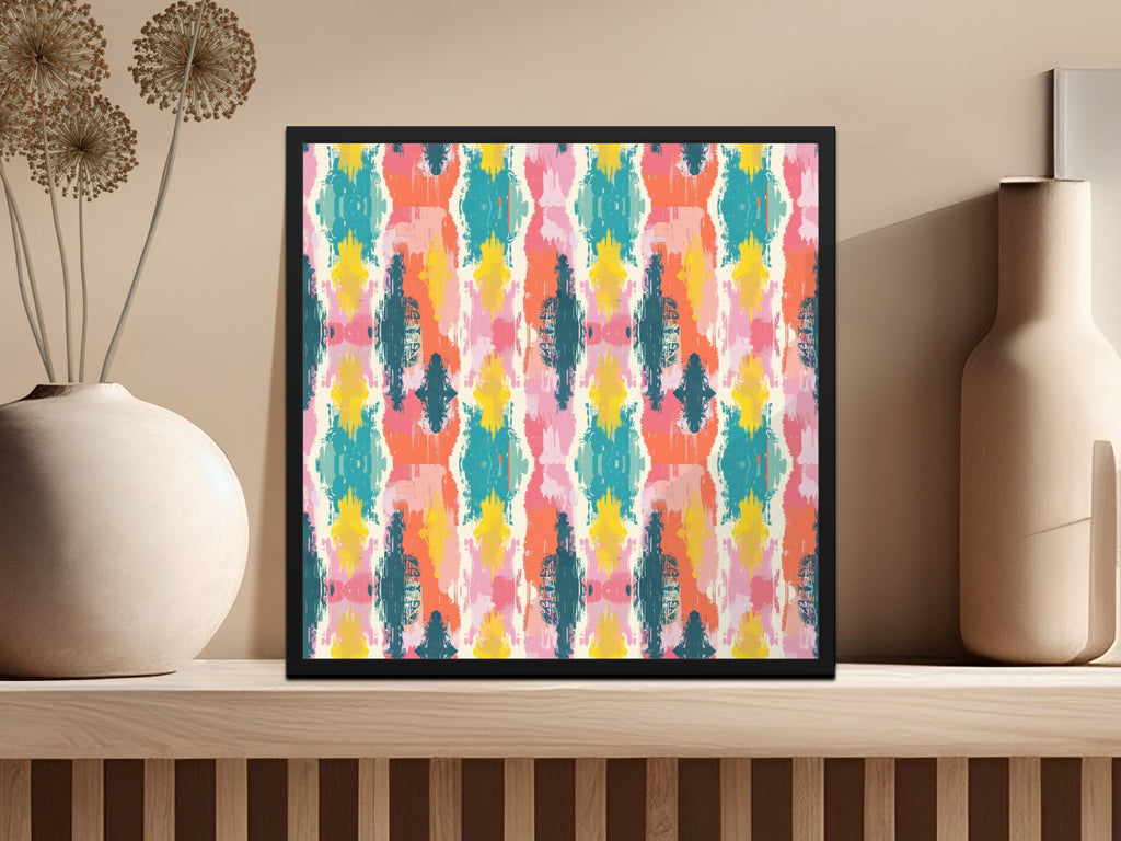 Colorful Abstract Pattern Framed Artwork for Home Decor