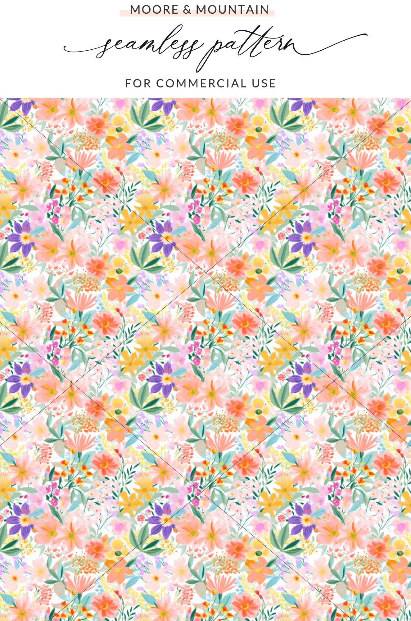 Colorful Floral Seamless Pattern for Commercial Use
