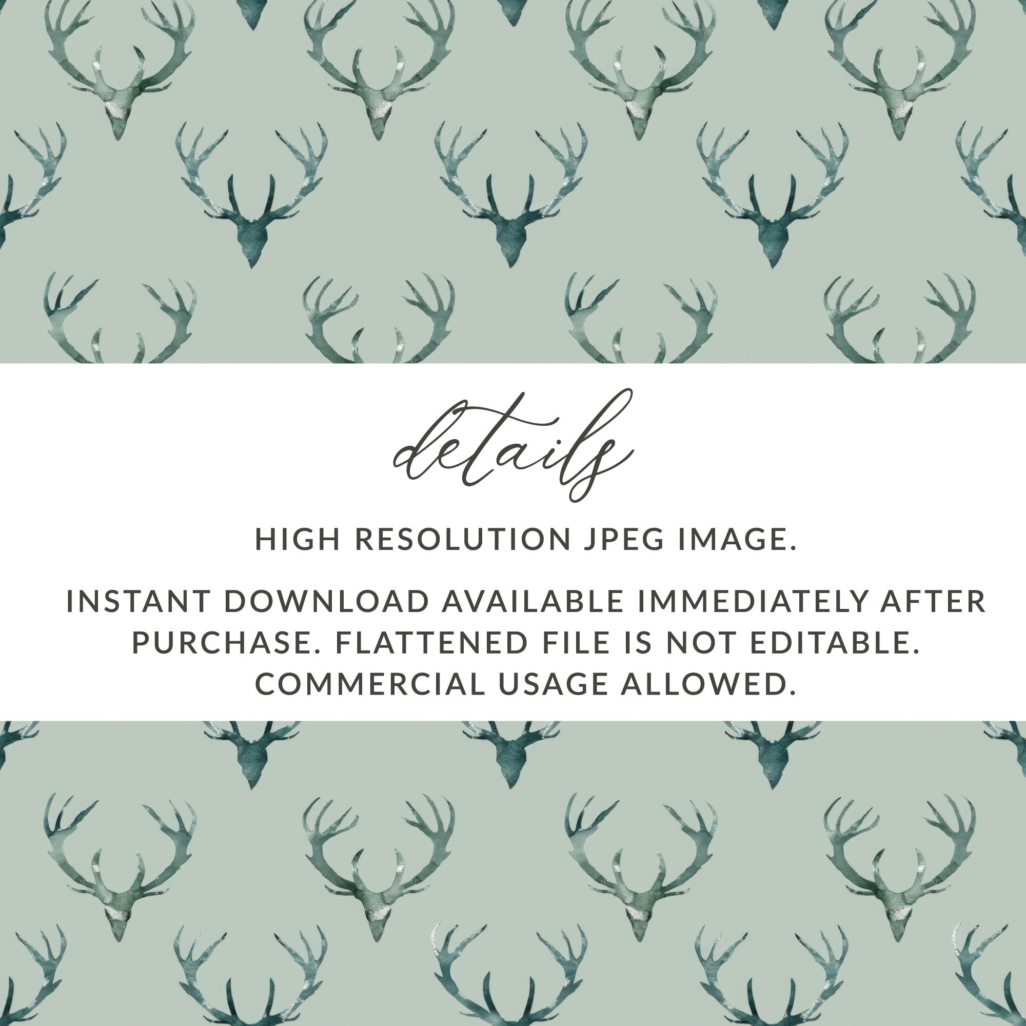 High Resolution Stag Antlers Pattern Digital Download