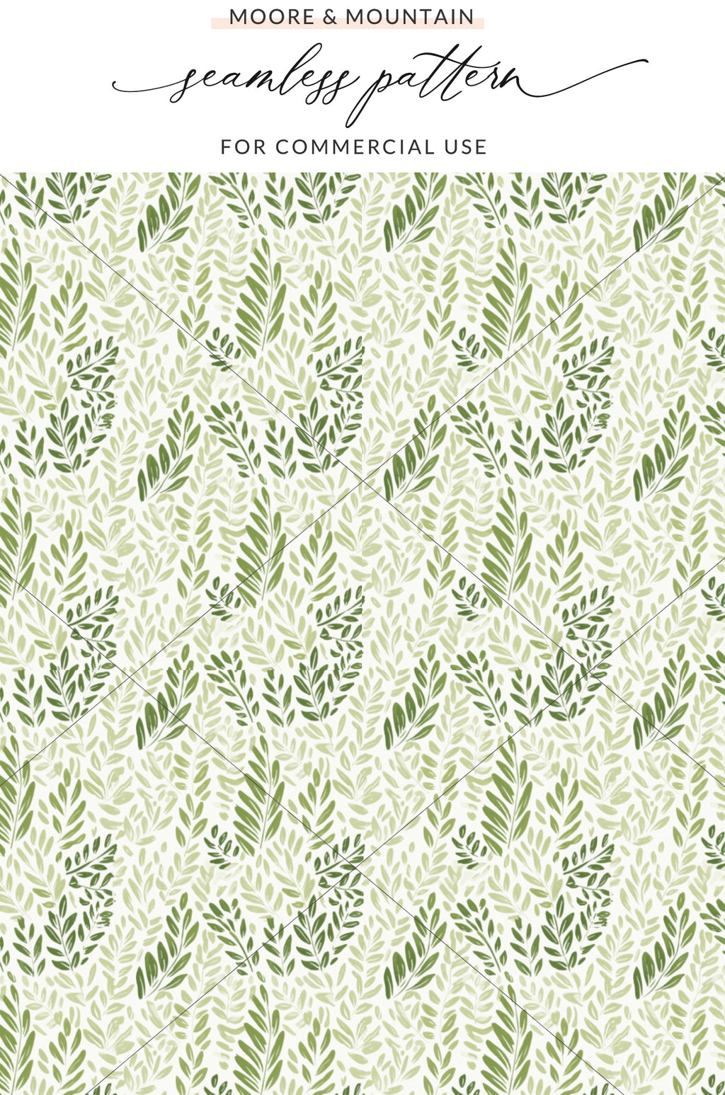 Green Leafy Seamless Pattern for Commercial Use