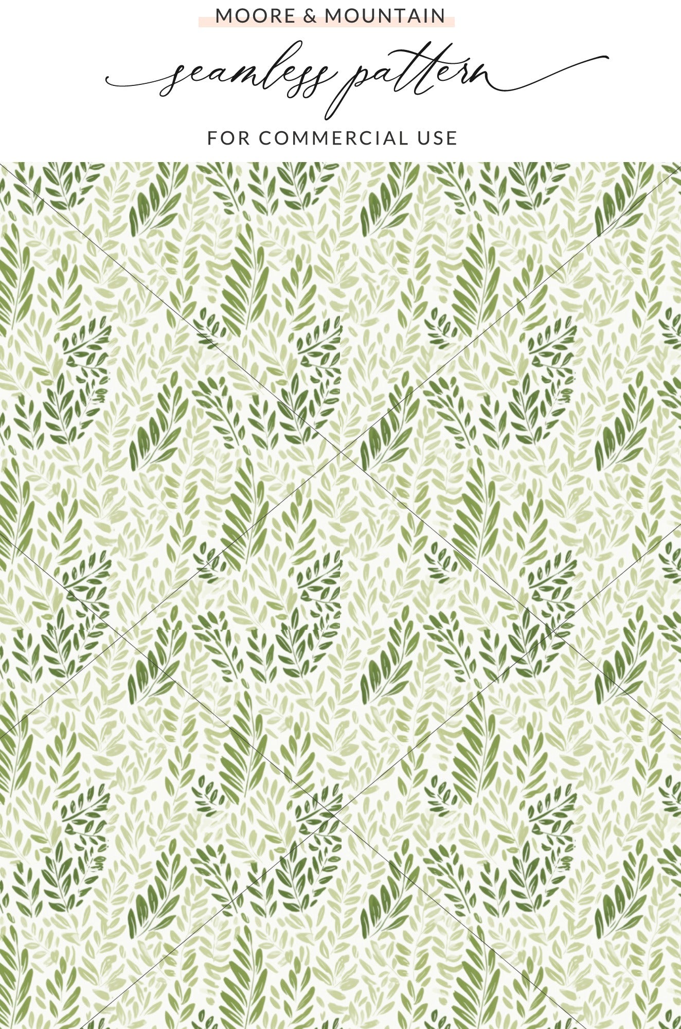 Green Leafy Seamless Pattern for Commercial Use