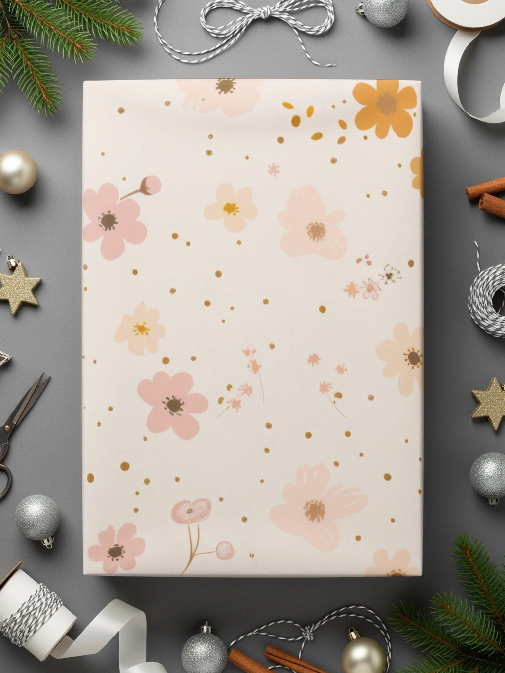 Elegant Floral Wrapping Paper for Gifts and Crafts