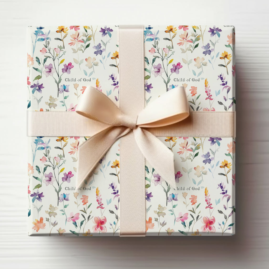 Child of God Floral Gift Box with Ribbon Bow Decor