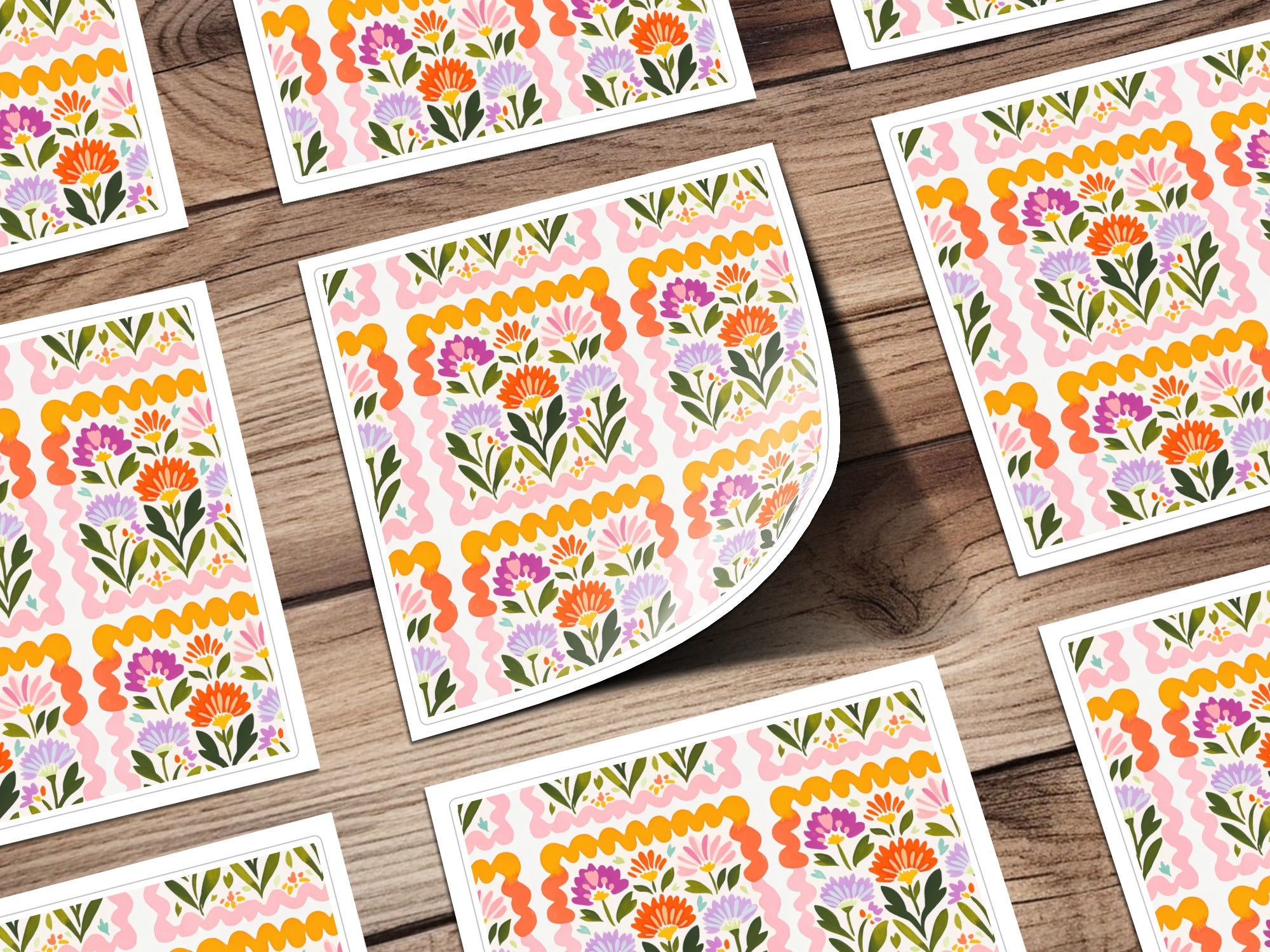 Colorful Floral Pattern Illustration Print Design