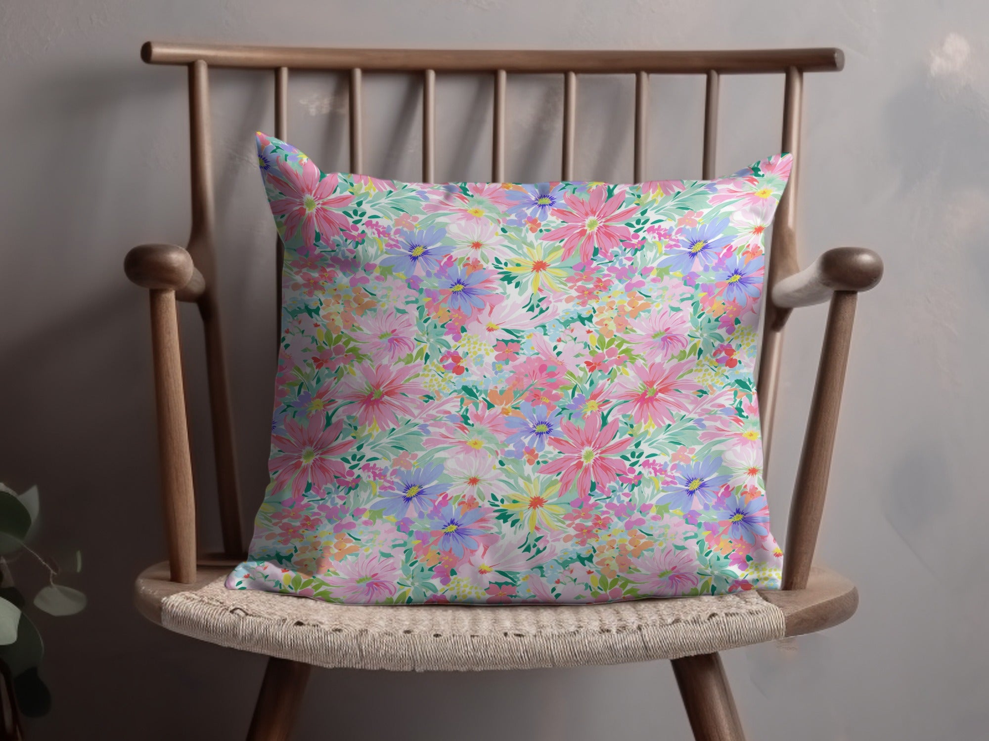 Vibrant Floral Pattern Cushion Decorative Pillow Product