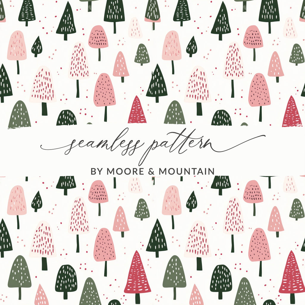 Playful Hand-Drawn Trees Seamless Pattern Design