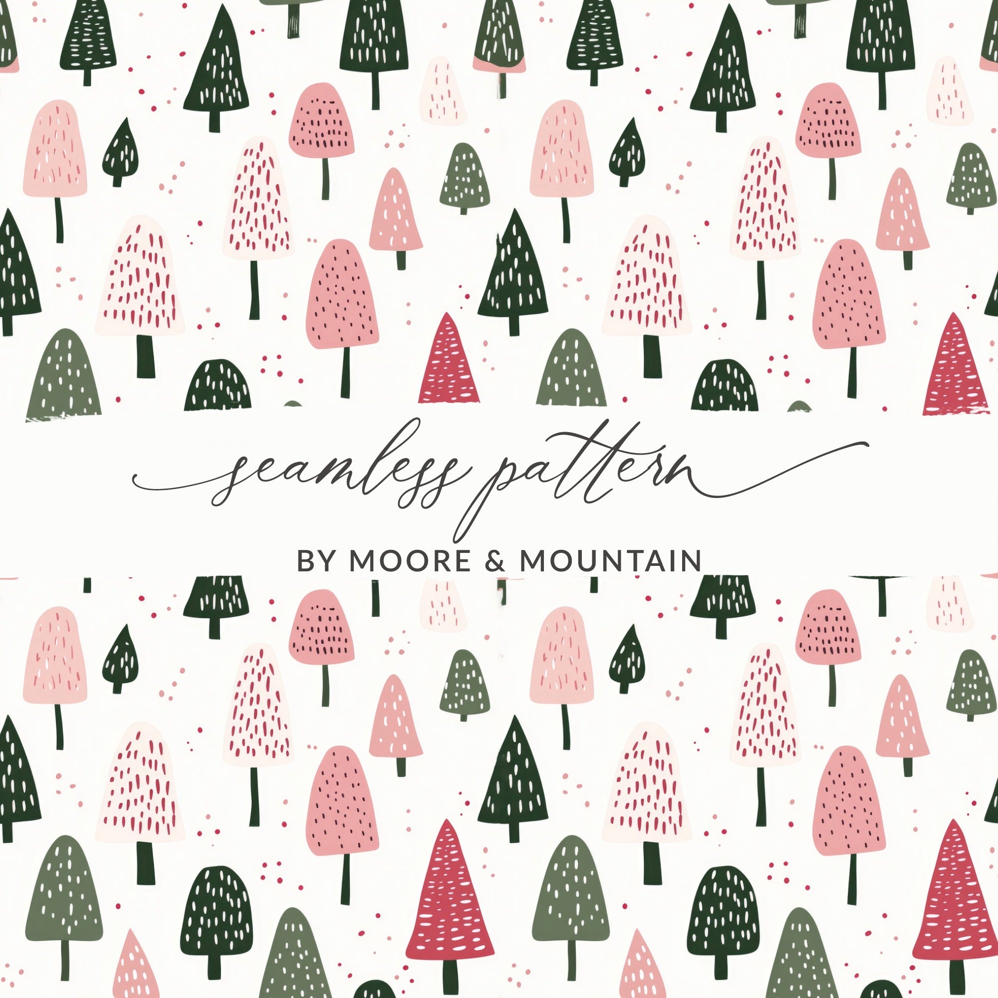 Playful Hand-Drawn Trees Seamless Pattern Design