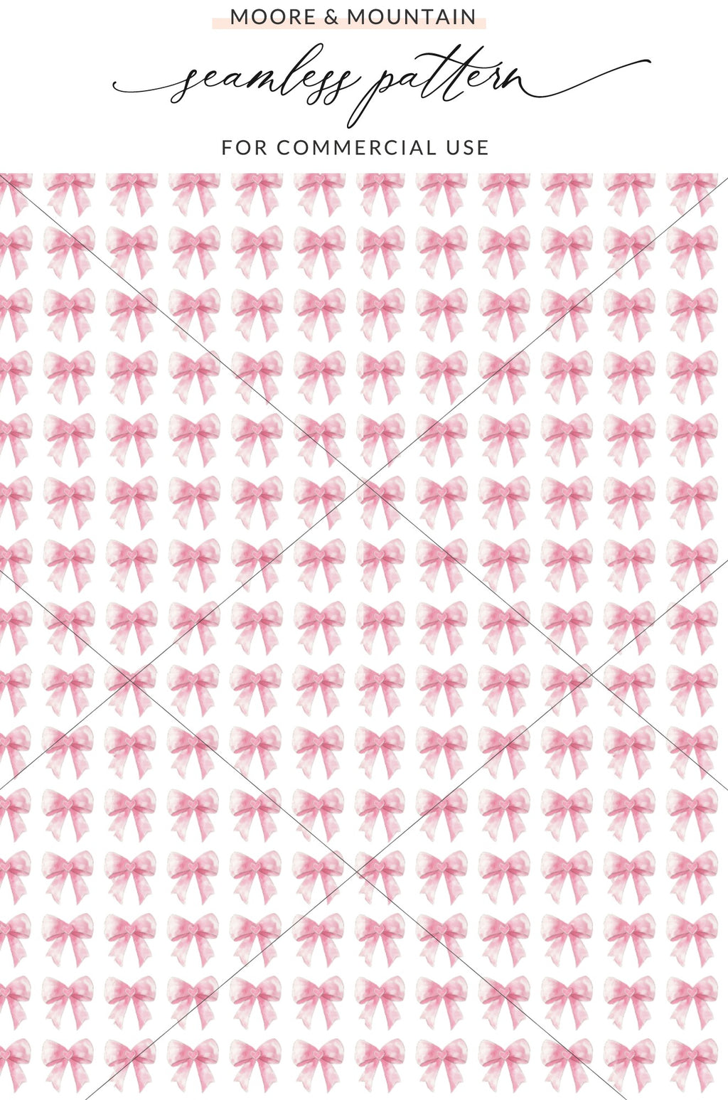 Pink Bow Seamless Pattern for Commercial Use