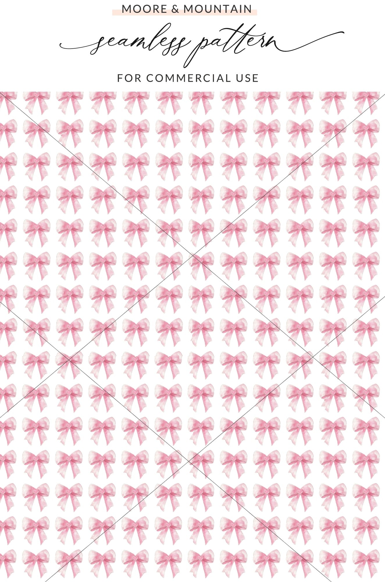 Pink Bow Seamless Pattern for Commercial Use
