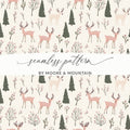 Cute Seamless Pattern with Deer and Trees Design