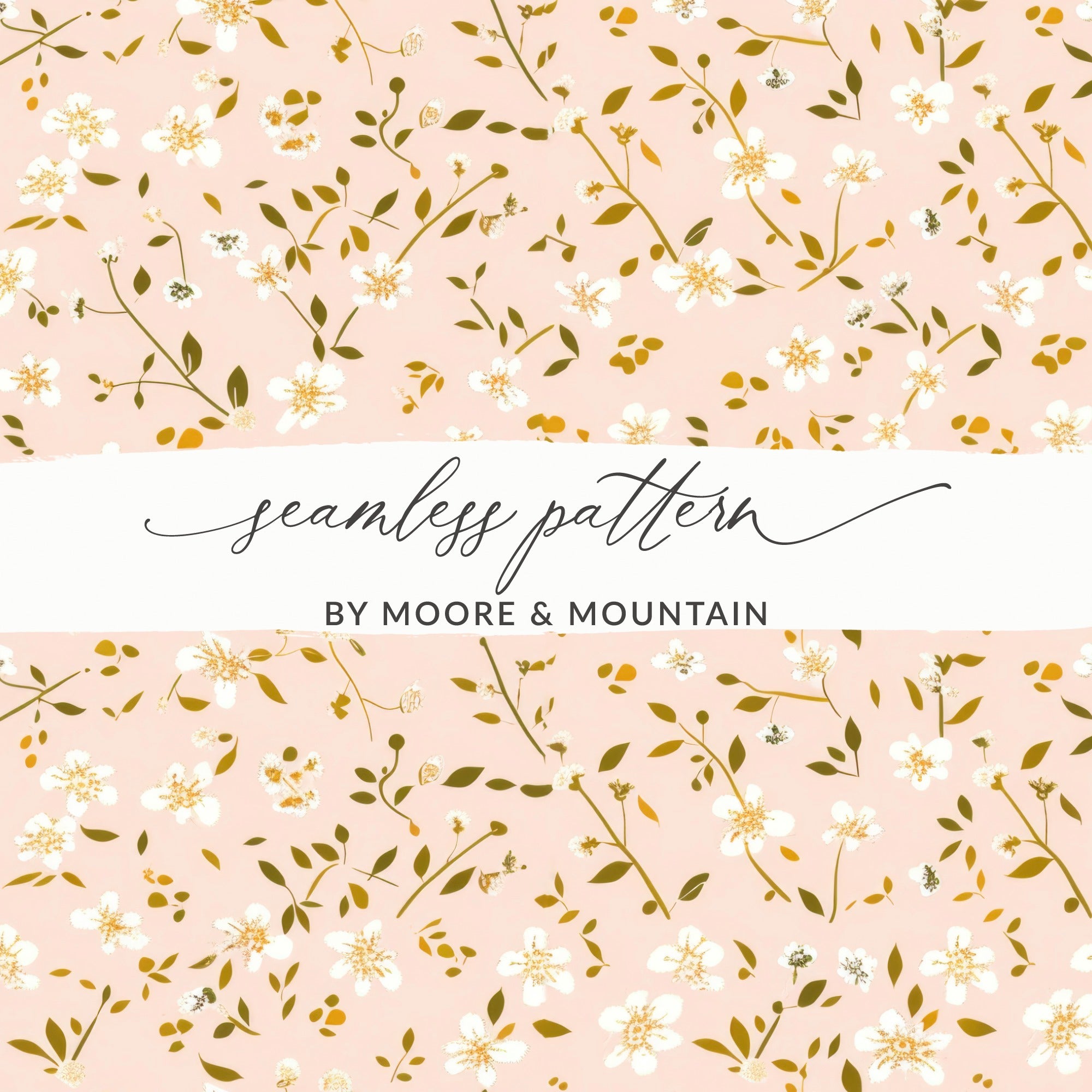 Light Pink Floral Seamless Pattern by Moore & Mountain
