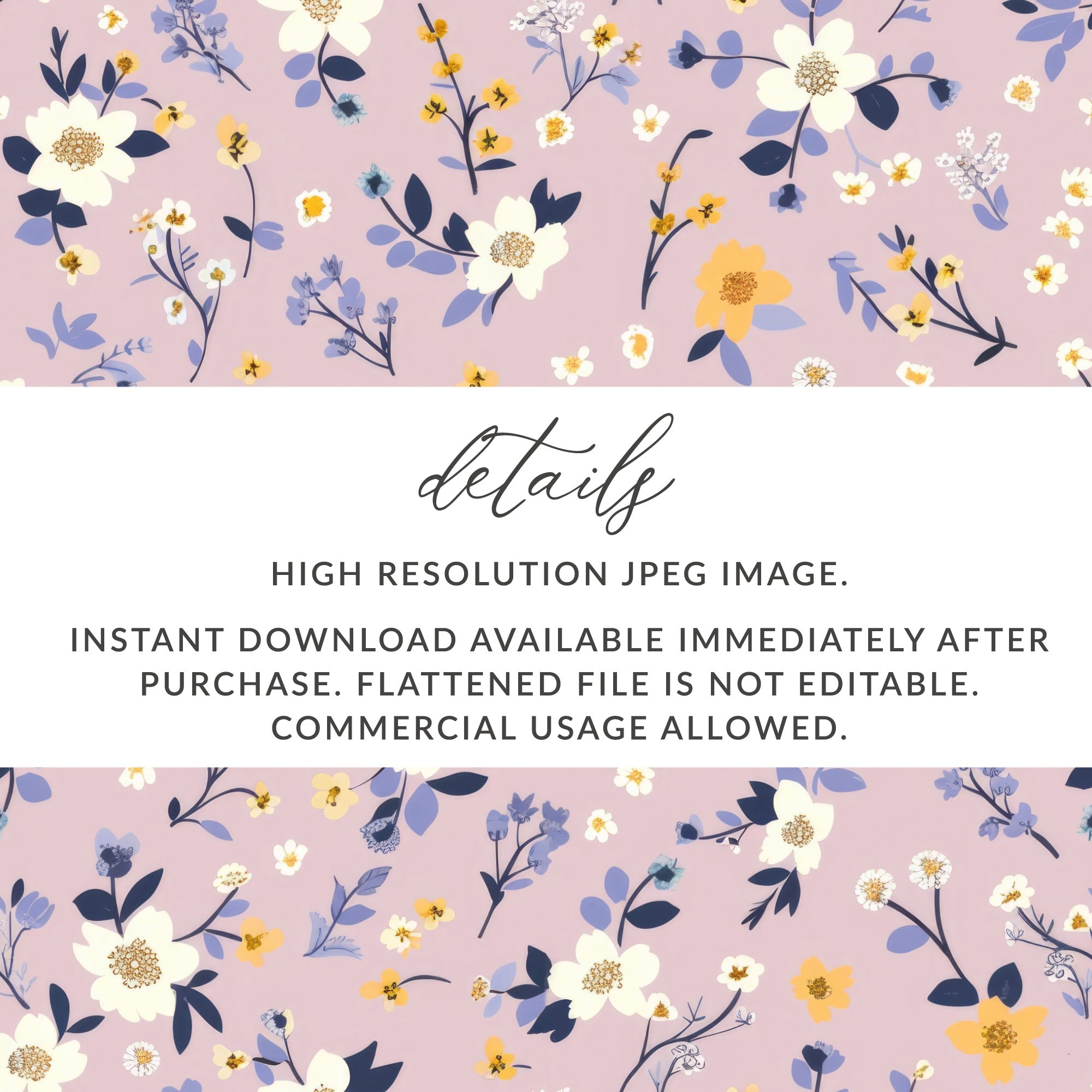 High Resolution JPEG Floral Pattern Instant Download