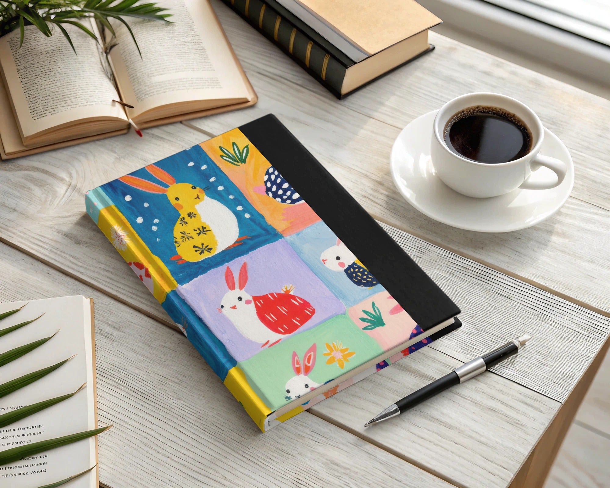 Colorful Rabbit Design Hardcover Journal Notebook