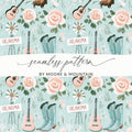 Oklahoma and Floral Western Theme Seamless Pattern