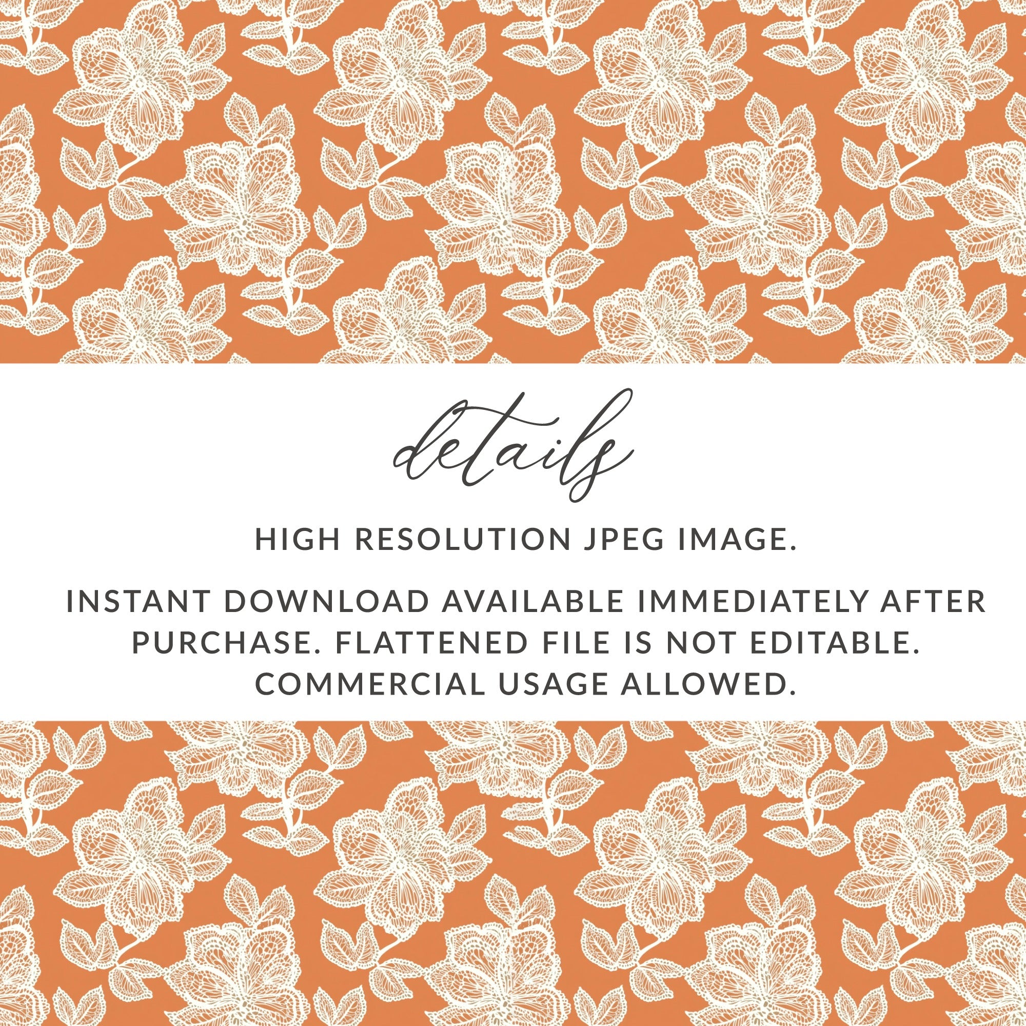 High Resolution Flower Pattern JPEG Instant Download