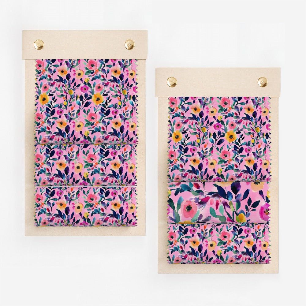 Vibrant Floral Patterned Decorative Fabric Samples
