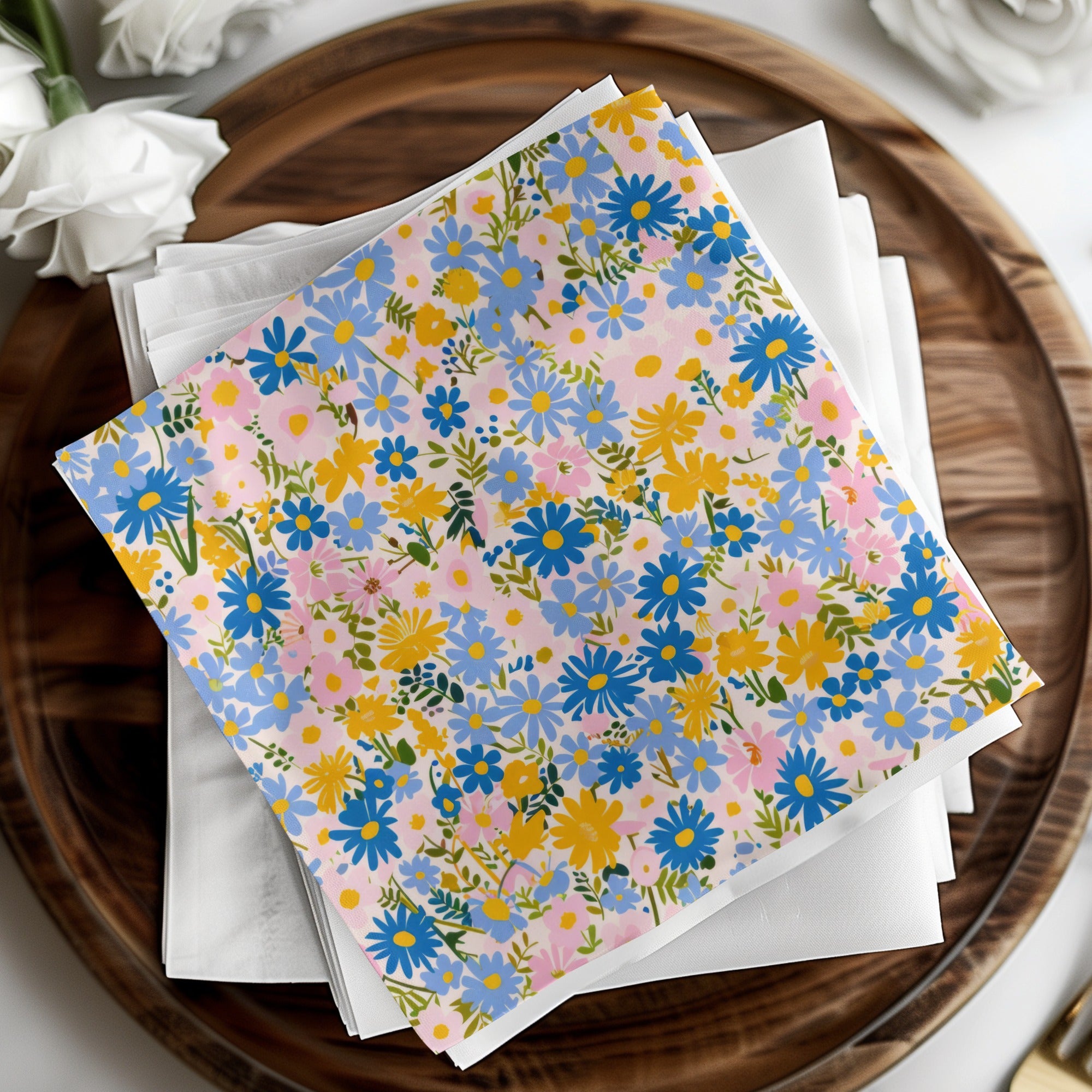 Colorful Floral Pattern Decorative Napkin Set