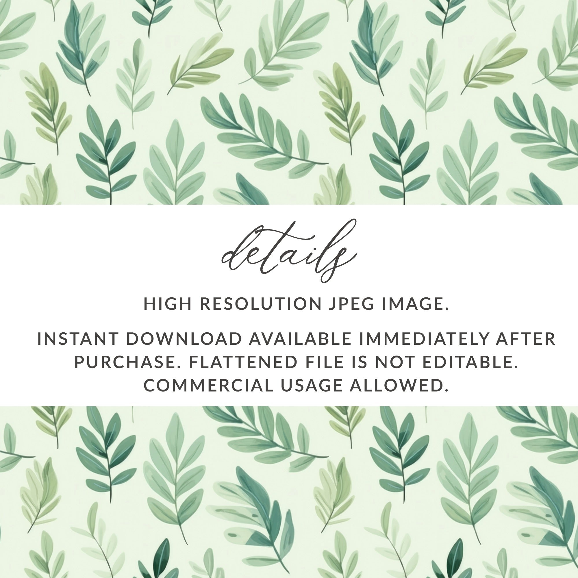 High Resolution JPEG Leaves Instant Download Image
