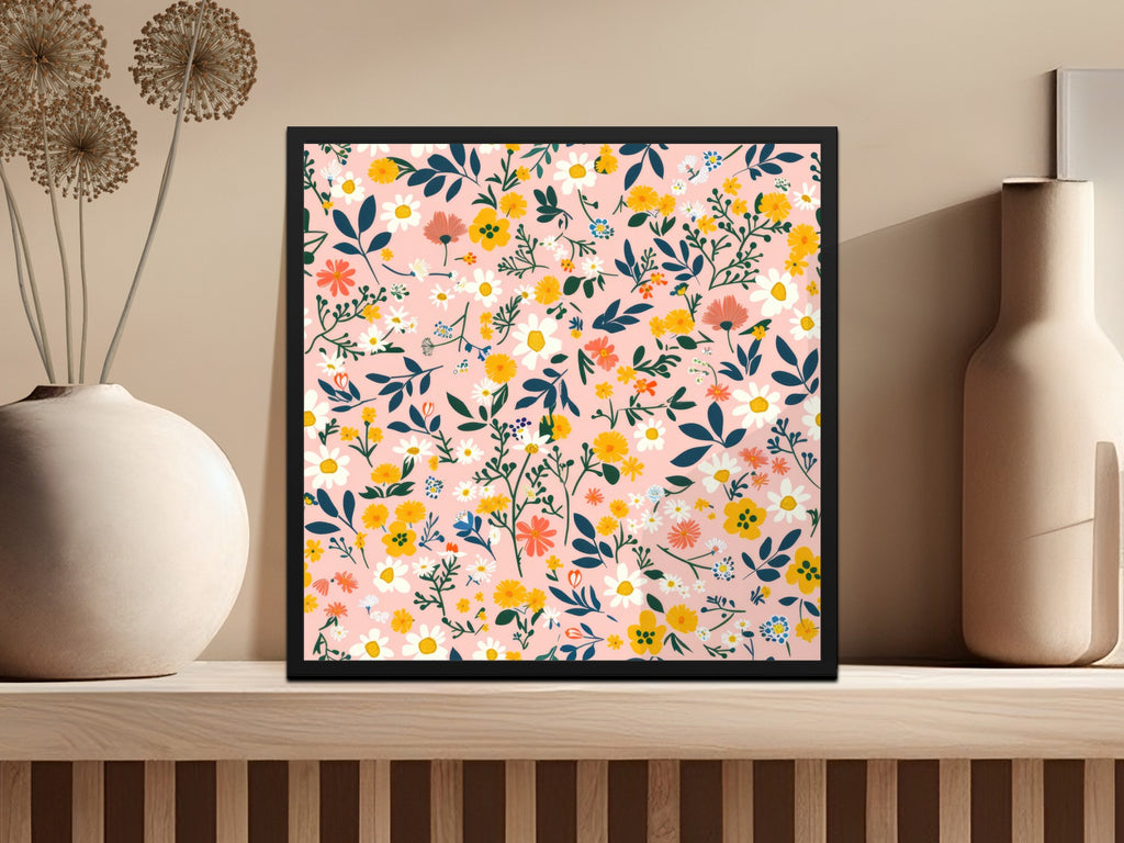 Vibrant Floral Pattern Art Print for Home Decor