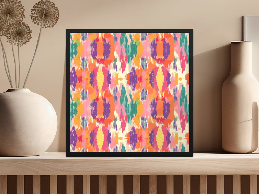 Vibrant Abstract Pattern Framed Art Print for Home Decor